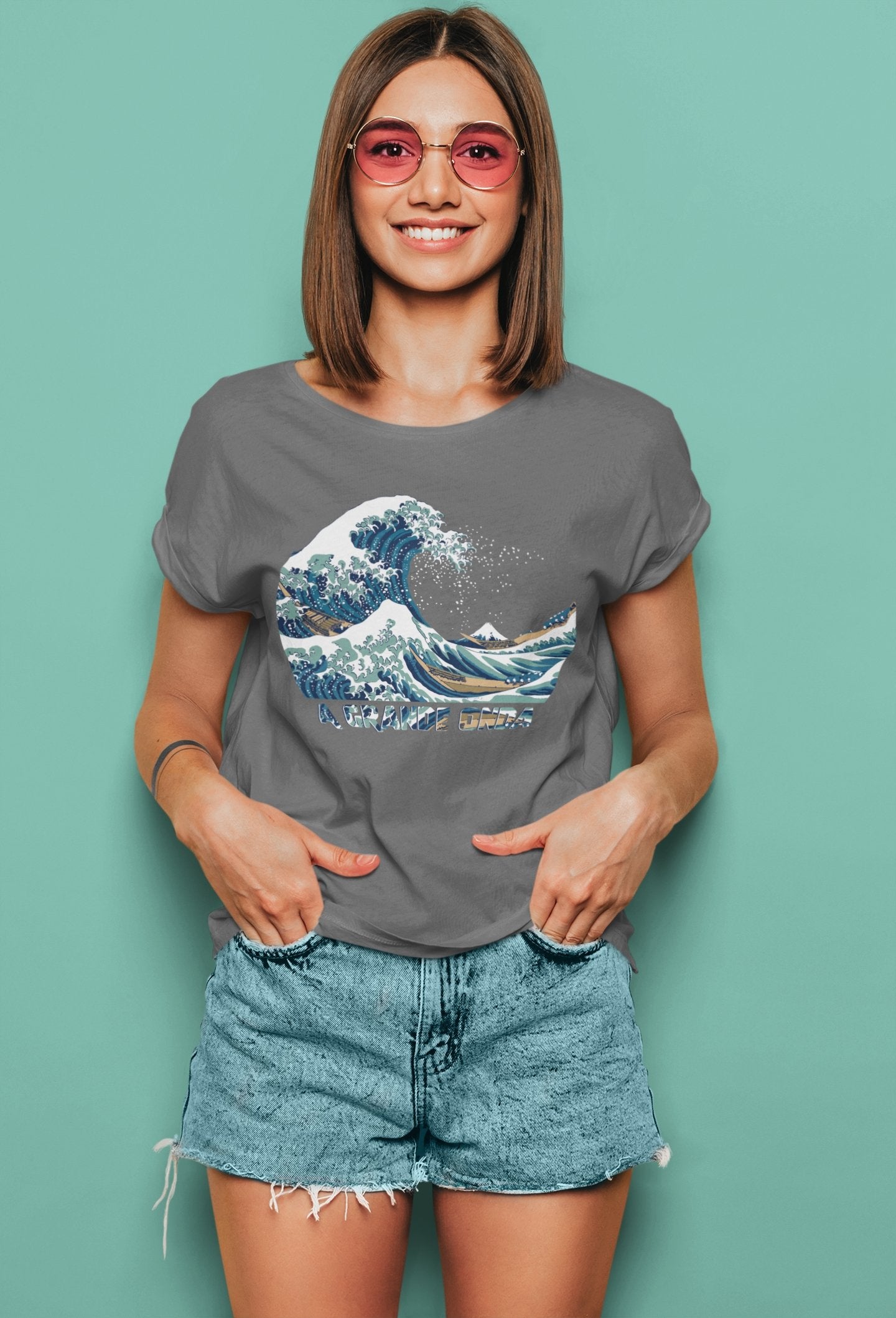 Camiseta A Grande Onda - Feminino -camiseta- Editora Datum