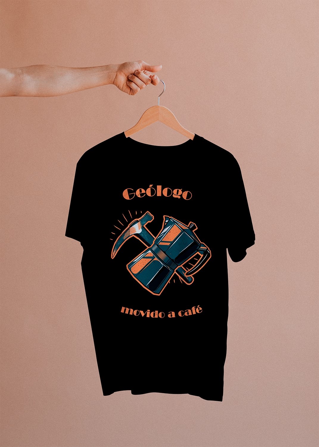 Camiseta Geólogo Movido a Café - Masculino -camiseta- Editora Datum