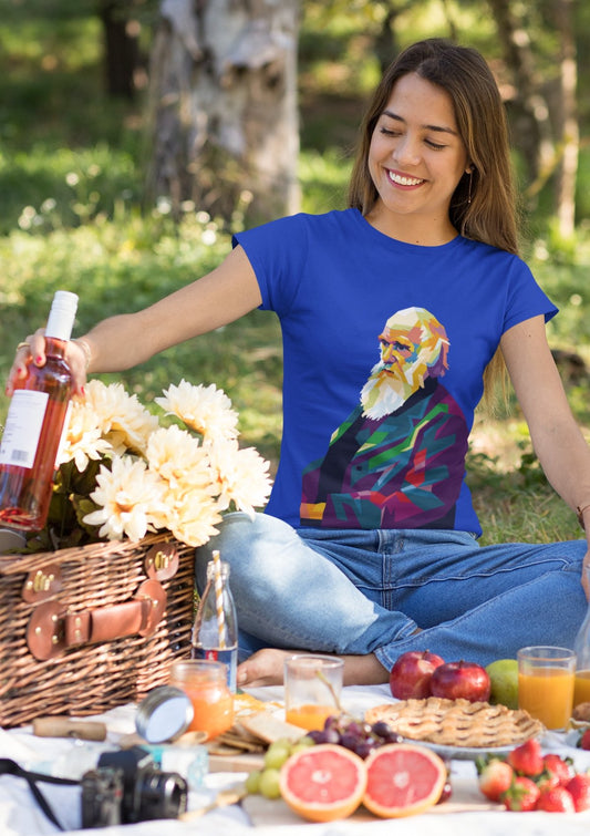 Camiseta Charles Darwin - PopArt - Feminino -camiseta- Editora Datum
