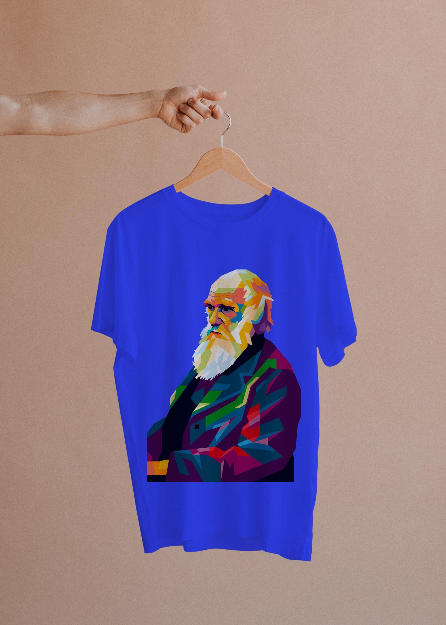 Camiseta Charles Darwin - PopArt - Masculino -camiseta azul - Editora Datum