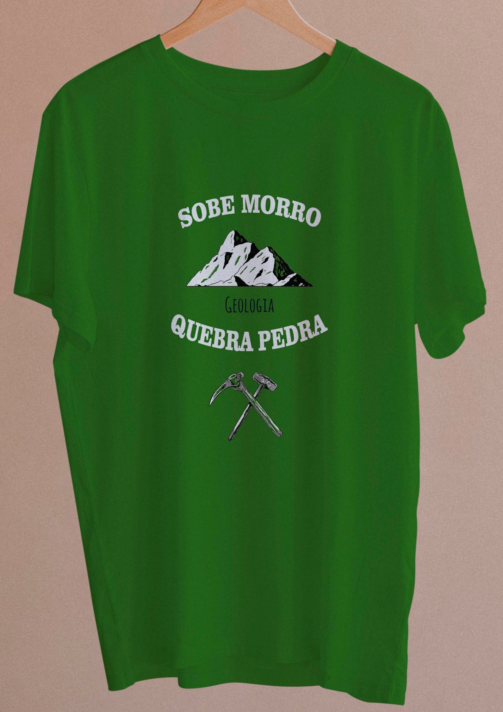 Camiseta Sobe Morro Quebra Pedra - Geologia - Masculino -camiseta- Editora Datum