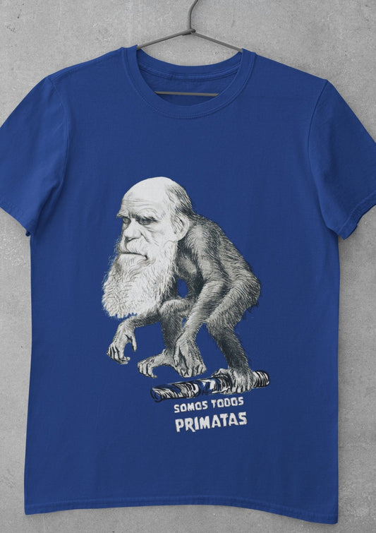 Camiseta Somos Todos Primatas - Darwin - Feminino -camiseta- Editora Datum