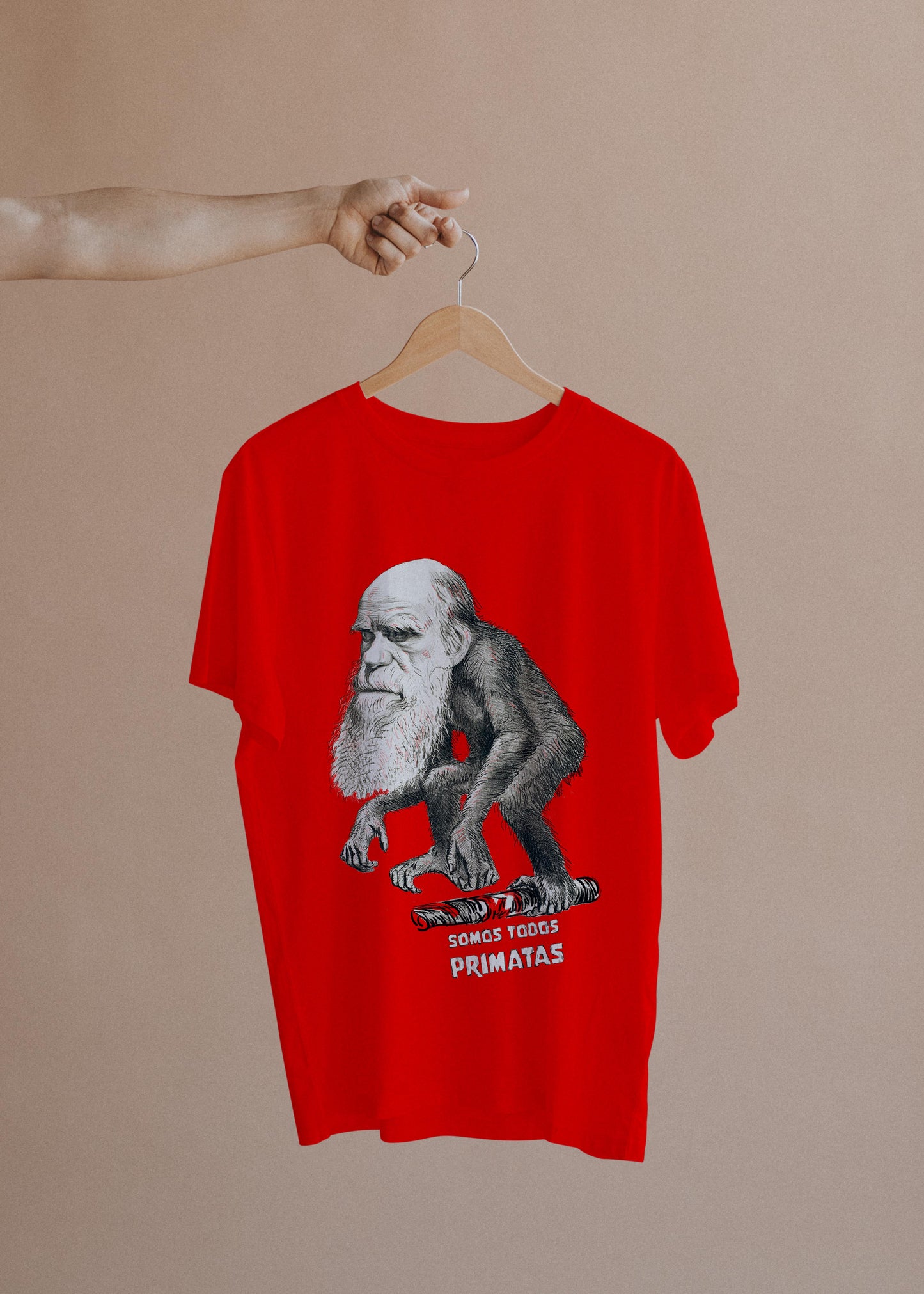 Camiseta Somos Todos Primatas - Darwin - Masculino -camiseta- Editora Datum