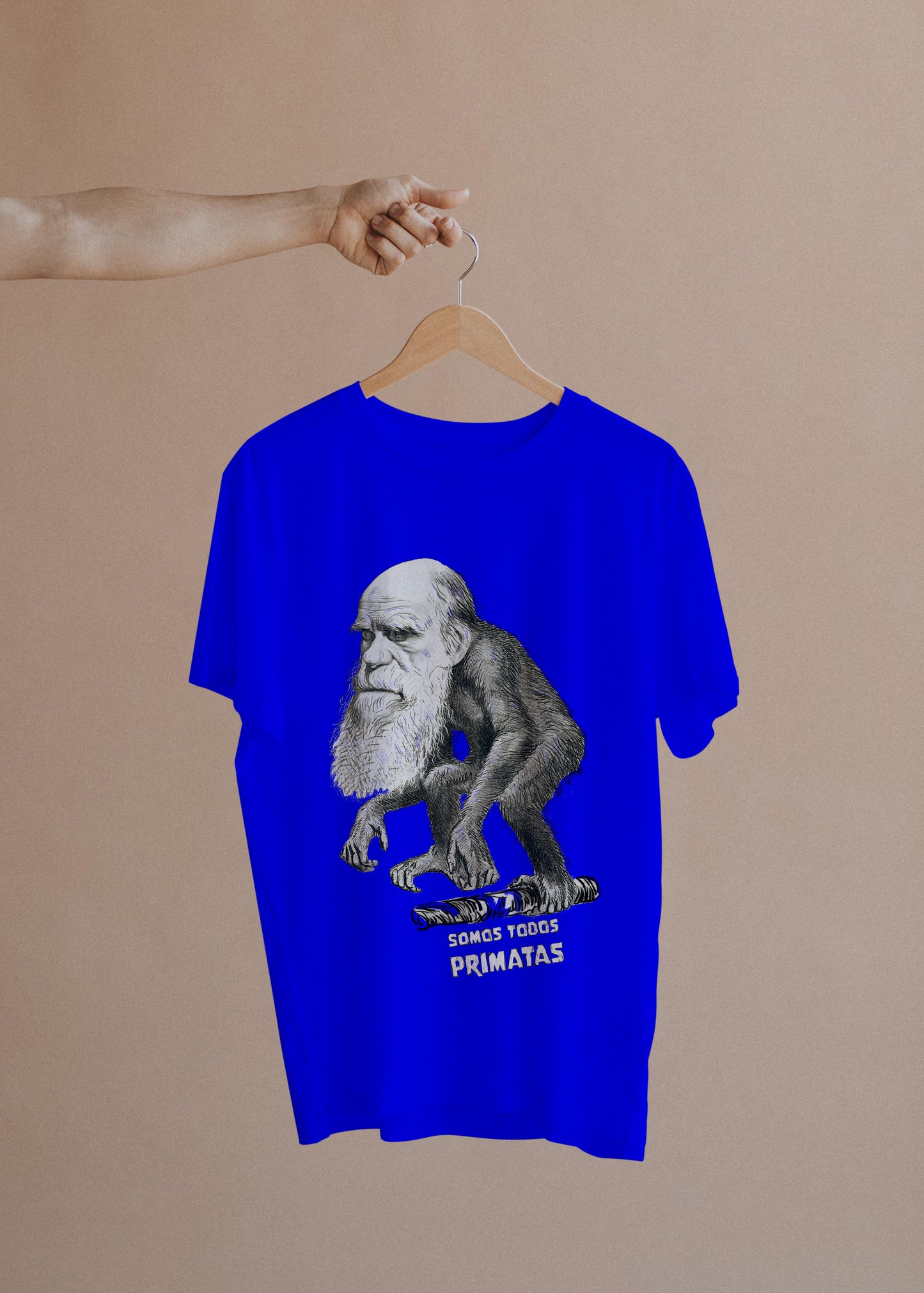 Camiseta Somos Todos Primatas - Darwin - Masculino -camiseta- Editora Datum